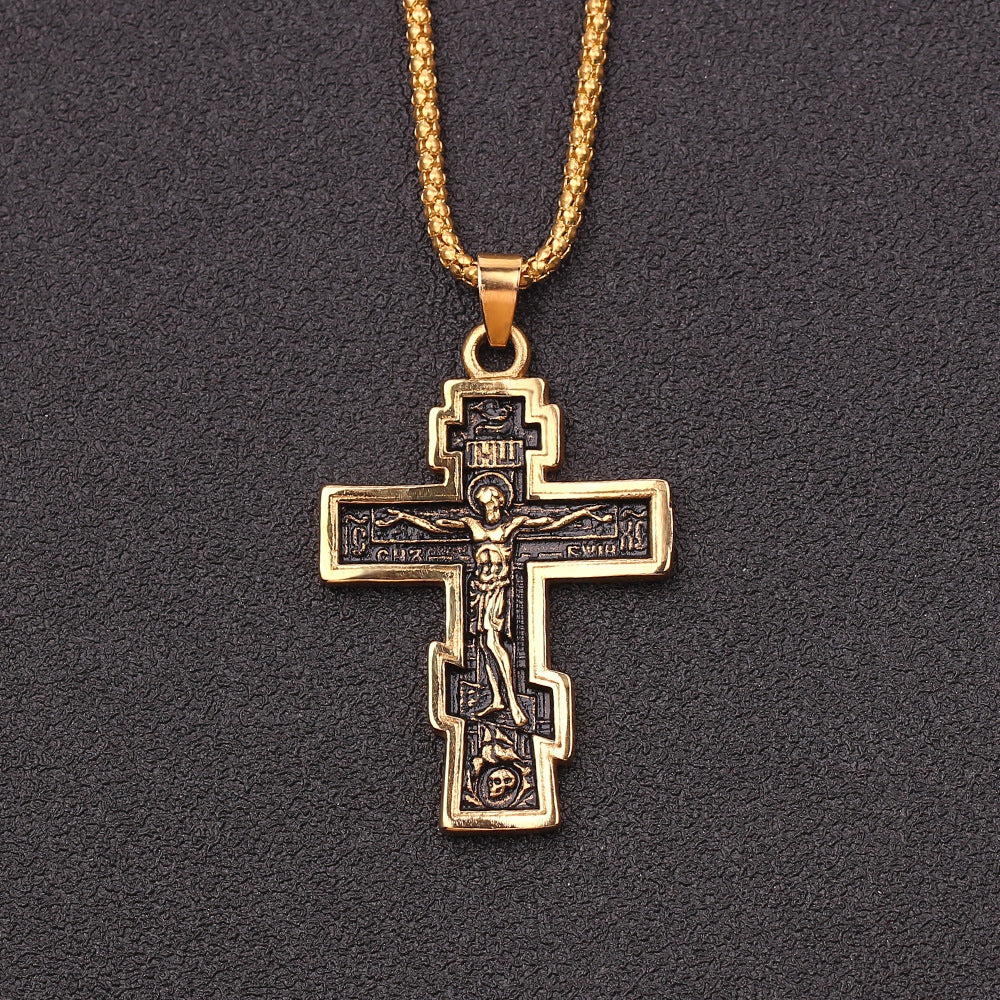 Wholesale Hip Hop Hiphop Maple Leaf Titanium Steel Sweater Chain